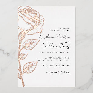 Real Rose Gold Foil Rose Wedding 