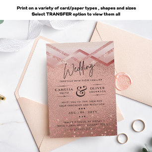 REAL ROSEGOLD FOIL All-in-1 Wedding QR Code Glam  
