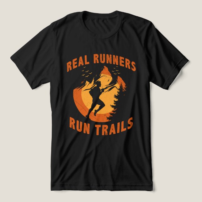 Real Runners Run Trails Tri-Blend Shirt (Design Front)