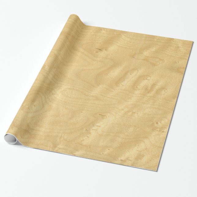 Real Scanned Birds Eye Maple Veneer Woodgrain Wrapping Paper (Unrolled)