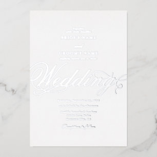 Real Silver Foil Classy Luxury White Wedding