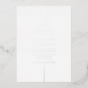 Real Silver Foil Minimal Elegant Monogram Wedding