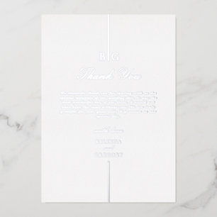 Real Silver Foil Monogram Wedding Thank You