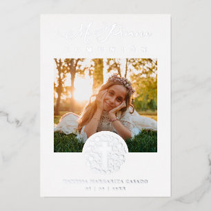 Real Silver Romantic Floral Wreath Photo