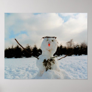 Real snowman photo   poster