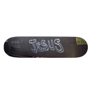 Real Train Graffiti Jesus Skate Board