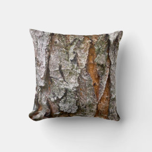 Real Tree Bark Texture Throw Pillow