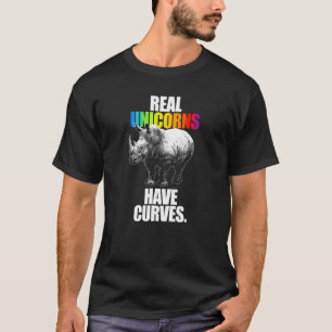Real Unicorns Have Curves Rainbow Gym For Women T-Shirt