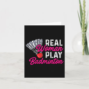 Real Woman Play Badminton Badminton Player Shuttle Card