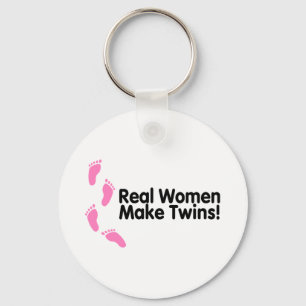 Real Women Make Twins (Pink Footprints) Keychain