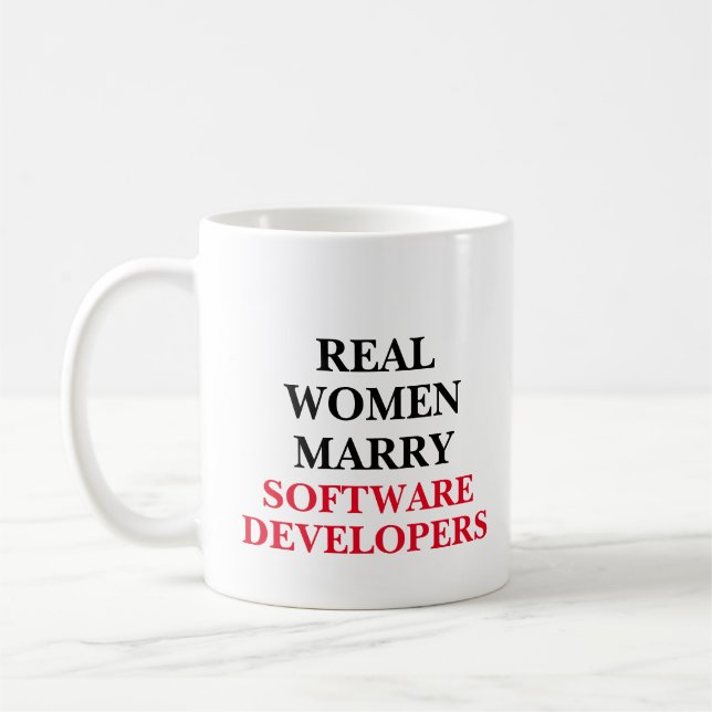 Real Women Marry Software Developers  Coffee Mug (Left)