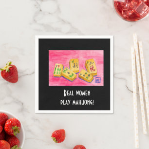 Real Women Play Mahjong Napkin