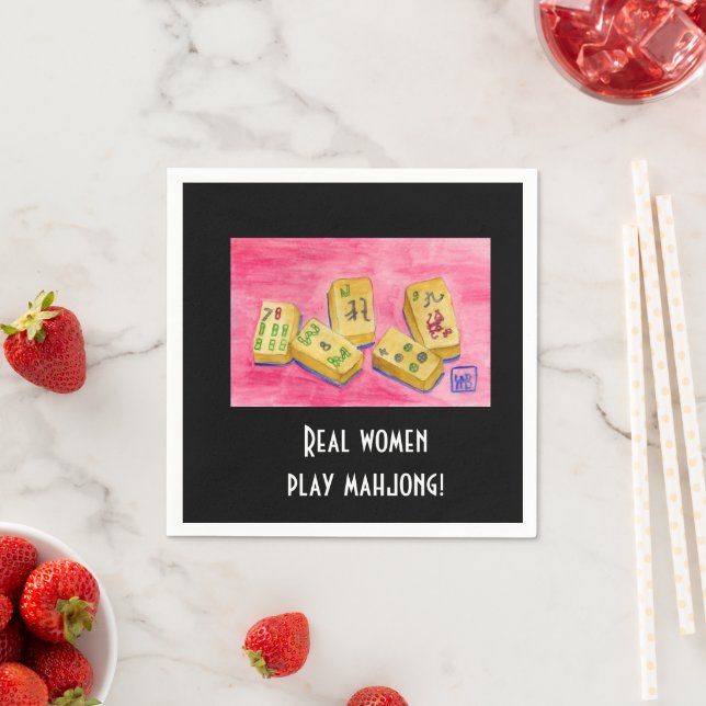 Real Women Play Mahjong Napkin (Insitu)