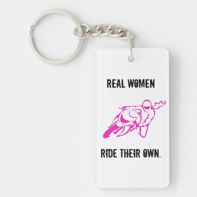 Real Women Ride keychain (Front)