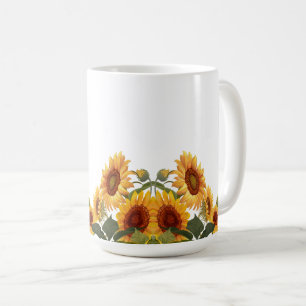 Real Yellow Sunflowers  Mug