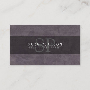 RealEstate Agent PropertyInvestment MonogramGrunge Business Card