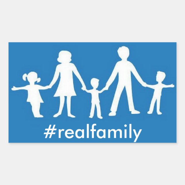 #realfamily Sticker, Traditional Marriage Values Sticker (Front)