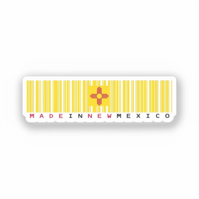 Réalisé au Nouveau-Mexique Sticker à code à barres (Recto)