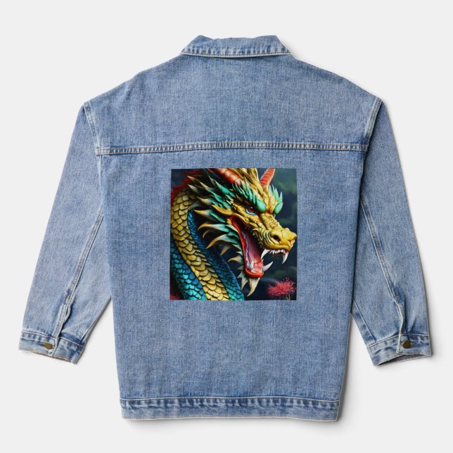 Realism Meets Legend-Celestial Grace Women’s  Denim Jacket (Back)