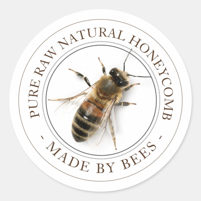 Réaliste Bee Honeypeb Étiquette modifiable (Devant)
