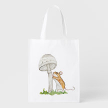 Realistic a funny field mouse and mushroom