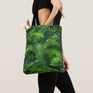 Realistic & Abstract Green Moss natural design- Tote Bag