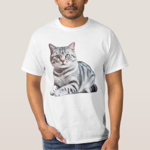 Realistic American Shorthair Print - Feline Koutur T-Shirt