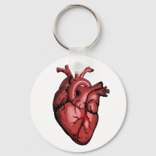 Realistic Anatomical Heart Image Keychain