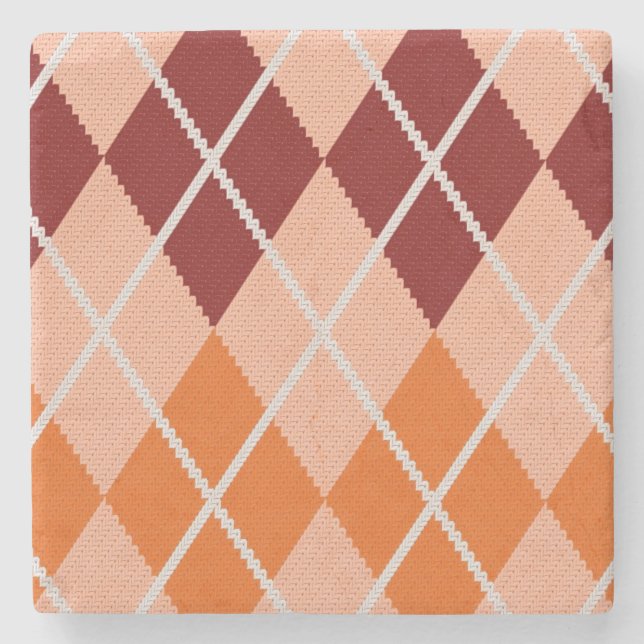 Realistic Argyle Cloth Stone Coaster (Front)