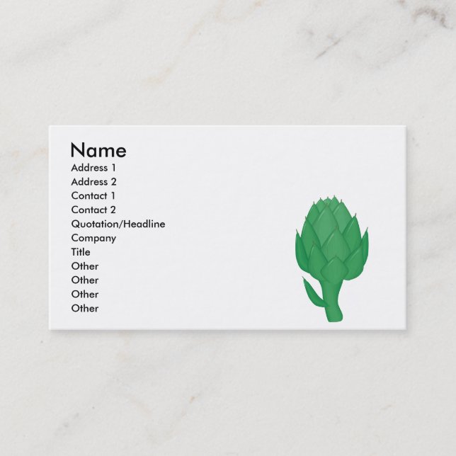 realistic artichoke business card (Front)