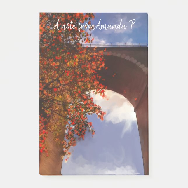 Realistic autumn tree with red leaves in Newquay Post-it Notes (Front)