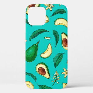 Realistic avocado. Seamless pattern. Summer exotic iPhone 12 Case