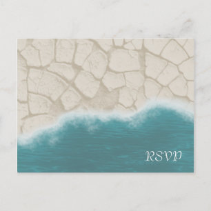 Realistic Beach RSVP: Front and Back Invitation Postcard