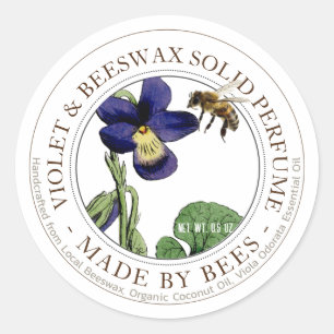 Realistic Bee and Violet Lip Gloss Editable Label