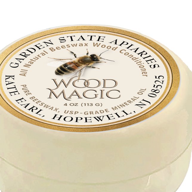 Realistic Bee Beeswax Wood Conditioner Label (Creator Uploaded)