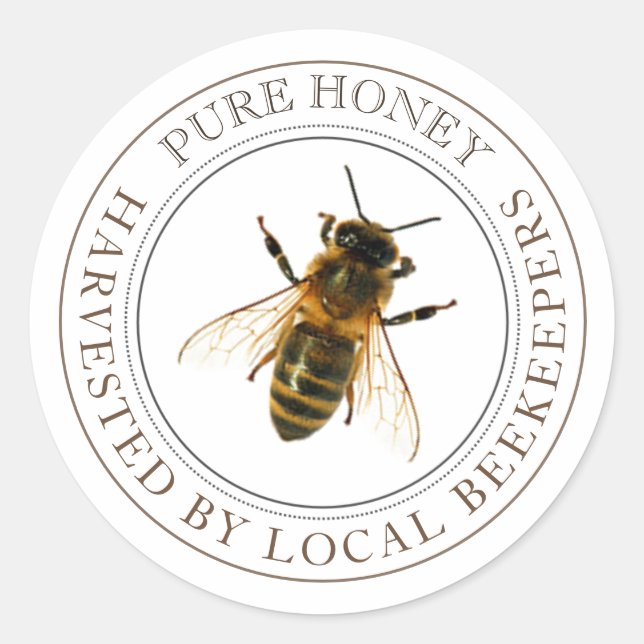 Realistic Bee Local Honey Label (Front)