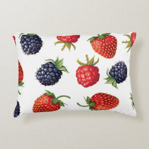 Realistic Berries Delicious Seamless Pattern Accent Pillow