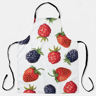 Realistic Berries Delicious Seamless Pattern Apron
