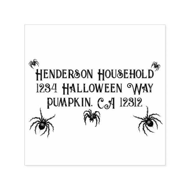 Realistic Black Spider  Self-inking Stamp (Design)