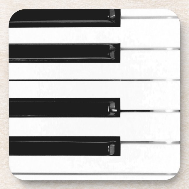 Realistic Black White Piano Keyboard Keys Coaster (Front)
