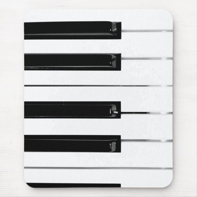 Realistic Black White Piano Keyboard Keys Mouse Pad (Front)