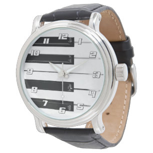 Realistic Black White Piano Keyboard Keys Watch