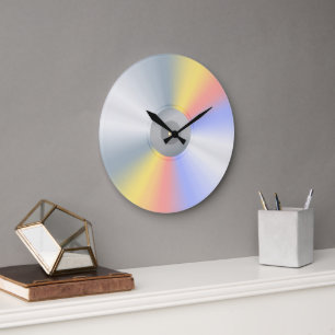 Realistic Blank Shiny CD Music Lovers Large Clock