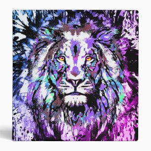 Realistic Blue Lion Binder - Wildlife Big Cats