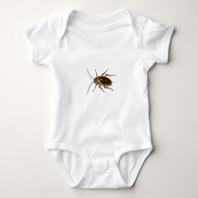 Realistic Brown Cockroach Insect Baby Bodysuit (Front)
