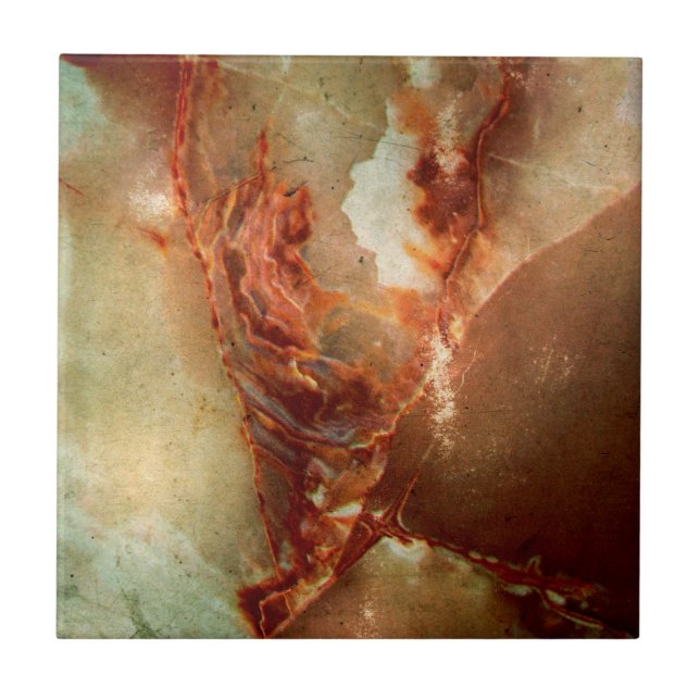 Realistic Brown Faux Marble Stone Pattern 2 Tile (Front)