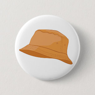Realistic Bucket Hat 2 Inch Round Button