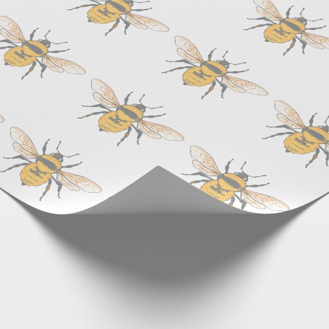 Realistic Bumblebee Wrapping Paper (Corner)