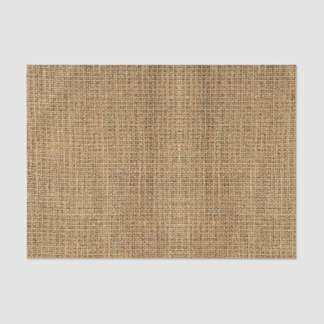 Realistic Burlap Texture Simple Rustic Light Brown Tissue Paper (Front)