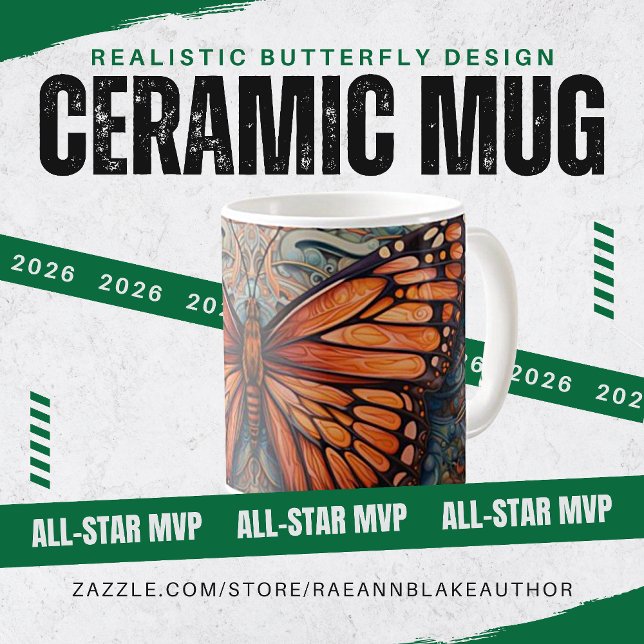 Realistic Butterfly Design Ceramig Mug (Creator Uploaded)